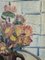 Fleurs Roses, 1950s, Peinture à l'Huile, Encadré 10