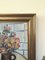 Pink Flowers, 1950s, Oil Painting, Framed 6