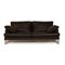 Clarus 2-Sitzer Sofa aus dunkelbraunem Leder von FSM 1