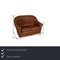 Chesterfield 2-Sitzer Sofa aus Leder Cognac 2