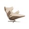 Saola Lounge Chair in Cream Leather with Electric Relax Function from Leolux 3