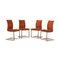 Tonon Fabric Cantilever Terracotta Chairs, Set of 4 1