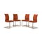 Tonon Fabric Cantilever Terracotta Chairs, Set of 4, Image 1