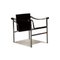 Le Corbusier Lc 1 Leather Armchair in Black from Cassina, Image 1