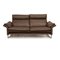 Lucca Leather Three-Seater Brown Sofa from Erpo 1