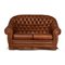 Chesterfield 2-Sitzer Ledersofa in Cognac 1