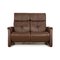 Trapezoid Leather Two Seater Brown Sofa from Himolla 1