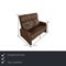 Trapezoid Leather Two Seater Brown Sofa from Himolla 2