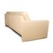Sofá de tres plazas de cuero con funciones manuales en crema de FSM, Imagen 10