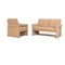 Zento 2-Seater Sofa and Armchair in Beige Fabric from Cor, Set of 2 1