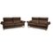 Lucca 3-Sitzer und 2-Sitzer Sofa aus Braunem Leder von Erpo, 2er Set 1