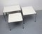 Vintage Nesting Tables in White and Chrome, 1975, Set of 3 2