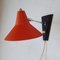 Lámpara de pared de metal naranja de Jan Hoogervorst para Anvia, años 50, Imagen 2