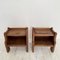 Vintage Brutalist Nightstands in Oak, 1975, Set of 2 7