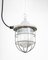 Lámpara colgante industrial de vidrio y hierro fundido, Polonia, años 50, Imagen 2
