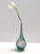 Green, Blue and Pink Etched Murano Glass Single Flower Vase, Italy, 1970s, Image 2