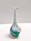 Green, Blue and Pink Etched Murano Glass Single Flower Vase, Italy, 1970s 5