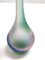 Green, Blue and Pink Etched Murano Glass Single Flower Vase, Italy, 1970s 7