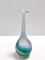 Green, Blue and Pink Etched Murano Glass Single Flower Vase, Italy, 1970s 6