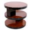 Art Deco French Round Mahogany Side Table with Black Lacquer with Three Levels, 1930s 2