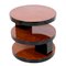 Art Deco French Round Mahogany Side Table with Black Lacquer with Three Levels, 1930s 1
