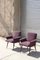 Fauteuils Mid-Century en Velours Violet et Corduroy, 1950s, Set de 2 2