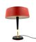 Mid-Century Red Table Lamp by Oscar Torlasco for Lumi, Italy, 1950s 18