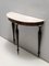 Vintage Beech and Black Walnut Console Table with Demilune Marble Top, 1950s, Image 5
