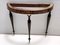 Vintage Beech and Black Walnut Console Table with Demilune Marble Top, 1950s 8