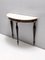 Vintage Beech and Black Walnut Console Table with Demilune Marble Top, 1950s, Image 4