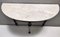 Vintage Beech and Black Walnut Console Table with Demilune Marble Top, 1950s 7
