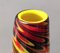 Postmodern Black, Red and Yellow Encased Hand-Blown Murano Glass Flower Vase, Italy, 1980s 7