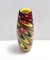 Postmodern Black, Red and Yellow Encased Hand-Blown Murano Glass Flower Vase, Italy, 1980s 1