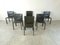 Vintage Grey Leather Italian Dining Chairs, 1980s, Set of 6, Image 4