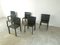 Vintage Grey Leather Italian Dining Chairs, 1980s, Set of 6, Image 6