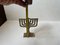 Brutalistischer Chanukka Menorah Kerzenhalter aus Bronze von Hen Holon, Israel, 1970er 6