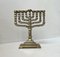 Brutalistischer Chanukka Menorah Kerzenhalter aus Bronze von Hen Holon, Israel, 1970er 1