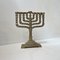 Bougeoir Hanukkah Menorah Brutaliste en Bronze par Hen Holon, Israël, 1970s 3