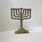 Brutalistischer Chanukka Menorah Kerzenhalter aus Bronze von Hen Holon, Israel, 1970er 3