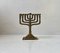 Bougeoir Hanukkah Menorah Brutaliste en Bronze par Hen Holon, Israël, 1970s 5