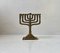 Brutalist Bronze Hanukkah Menorah Candleholder by Hen Holon, Israel, 1970s 5