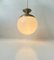 Vintage Italian Modern Pendant Lamp in Opal Glass Glass and Brass, 1960s 2