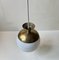 Vintage Italian Modern Pendant Lamp in Opal Glass Glass and Brass, 1960s 4