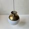 Vintage Italian Modern Pendant Lamp in Opal Glass Glass and Brass, 1960s, Image 4