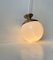 Vintage Italian Modern Pendant Lamp in Opal Glass Glass and Brass, 1960s 3