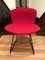 Beistellstuhl mit rotem Hopsack Bezug von Harry Bertoia für Knoll International, 1960er 1