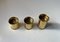 Danish Modern 24 Carat Gold Plated Chimney Candleholders, 1980s, Set of 3, Image 4