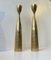 Scandinavian Modern Tulip Candlesticks in Brass, 1960s, Set of 2 3