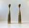 Scandinavian Modern Tulip Candlesticks in Brass, 1960s, Set of 2 1