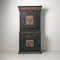 Tall Swedish Handcrafted Black Painted Pine Folk Art Cabinet, Image 2